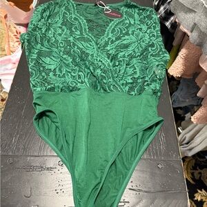 Green Lace Bodysuit